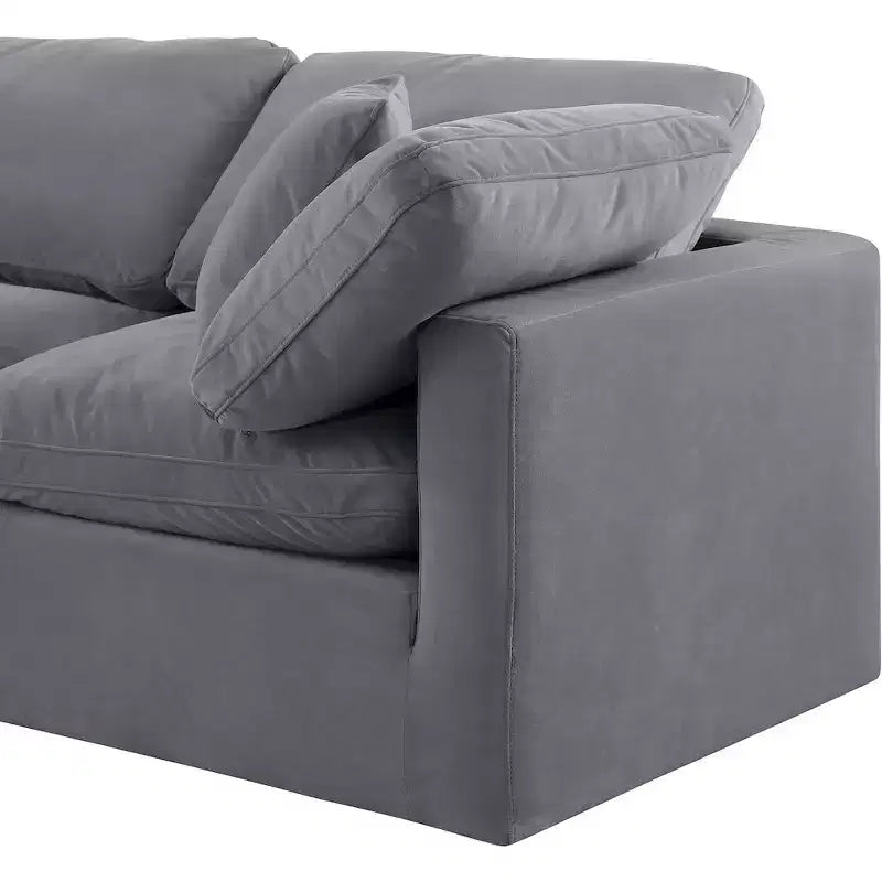 Divano modulare in velluto grigio Indulge