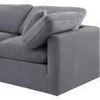 Divano modulare in velluto grigio Indulge