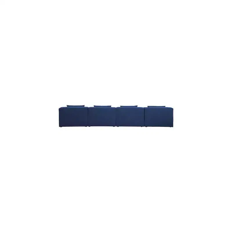 Divano modulare Cube Navy in lino testurizzato resistente