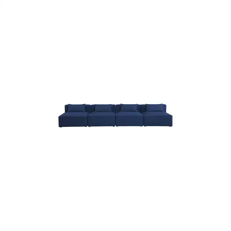 Divano modulare Cube Navy in lino testurizzato resistente
