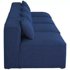 Divano modulare Cube Navy in lino testurizzato resistente