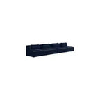 Divano modulare Cube Navy in lino testurizzato resistente