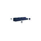 Divano modulare Cube Navy in lino testurizzato resistente