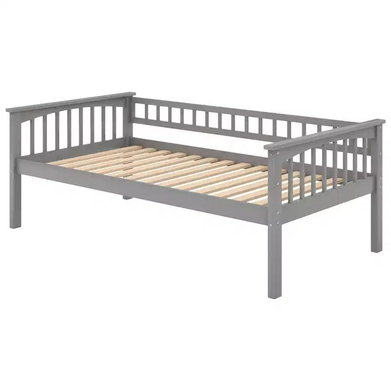 FAMYYT Letto singolo in legno con cassetti, sponde a forma di recinzione, scaletta, facile montaggio